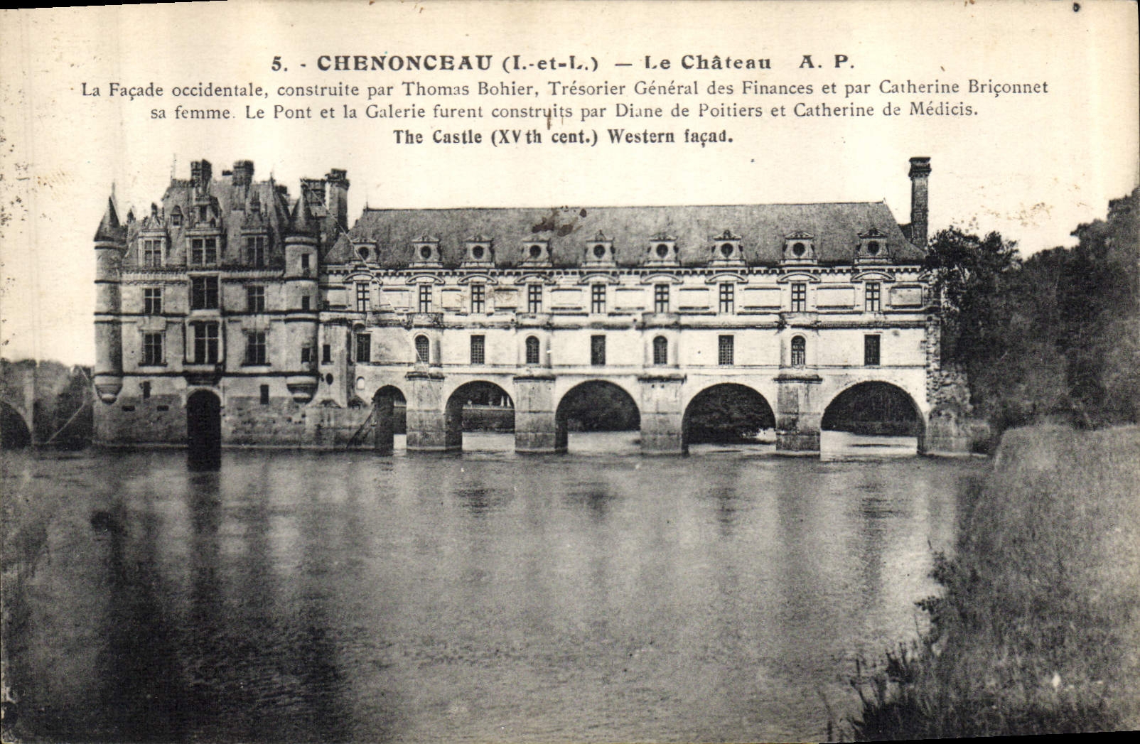 CPA Chenonceau I et L le Chateau la Facade occidentale construite par Thomas Bohier 