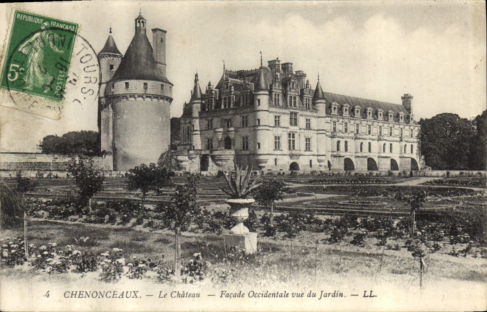 CPA Chenonceaux le Chateau Facade Occidentale vue du Jardin 