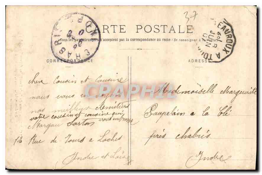 CPA Loches Porte du Petit Fort Saint Ours XI siecle au dessus le Chateau Facade Nord  — Rückseite