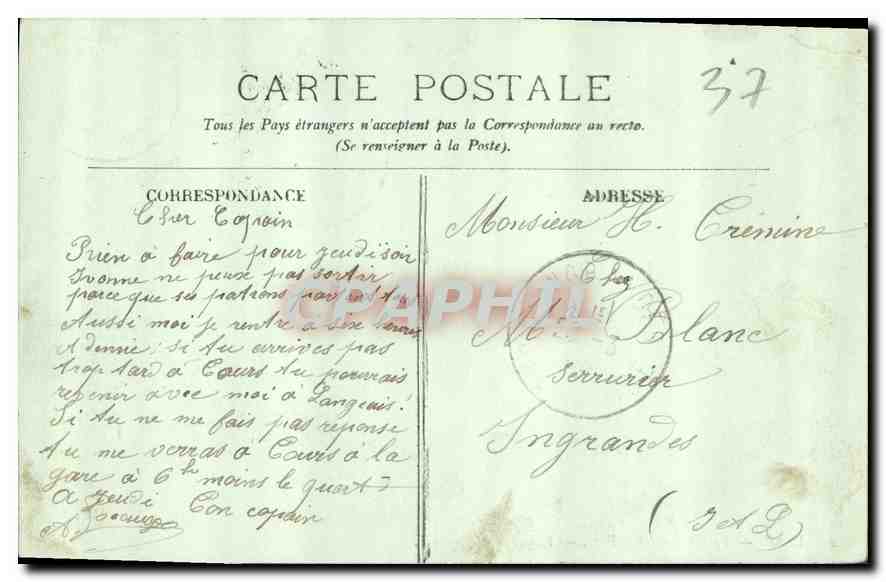CPA Usee le Chateau et le Parc vue generale  — Rückseite