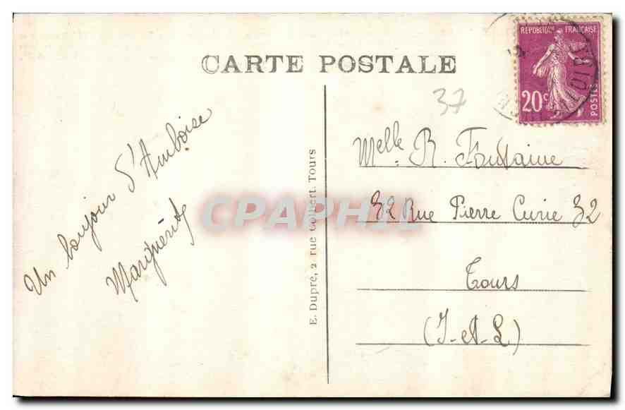 CPA Amboise I et L le Chateau Mon hist XV siecle habite par Louis XI Charles VIII  — Rückseite