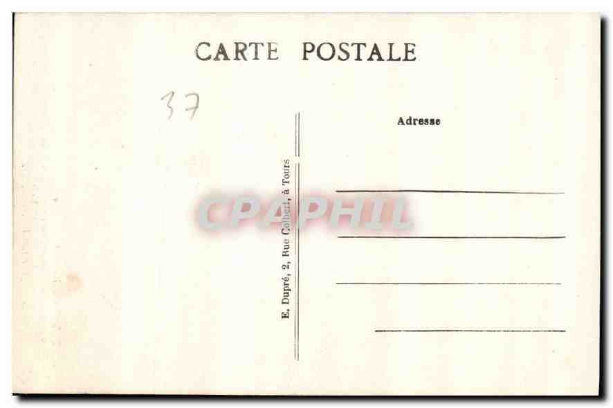 CPA Amboise I et L le Chateau Cote Nord Ouest Tour des Cavallers et Balcon en fer Forge ou furent pe — Rückseite