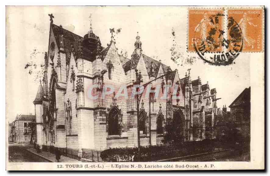 CPA Tours I et L l'eglise N D Lariche Cote Sud Ouest 