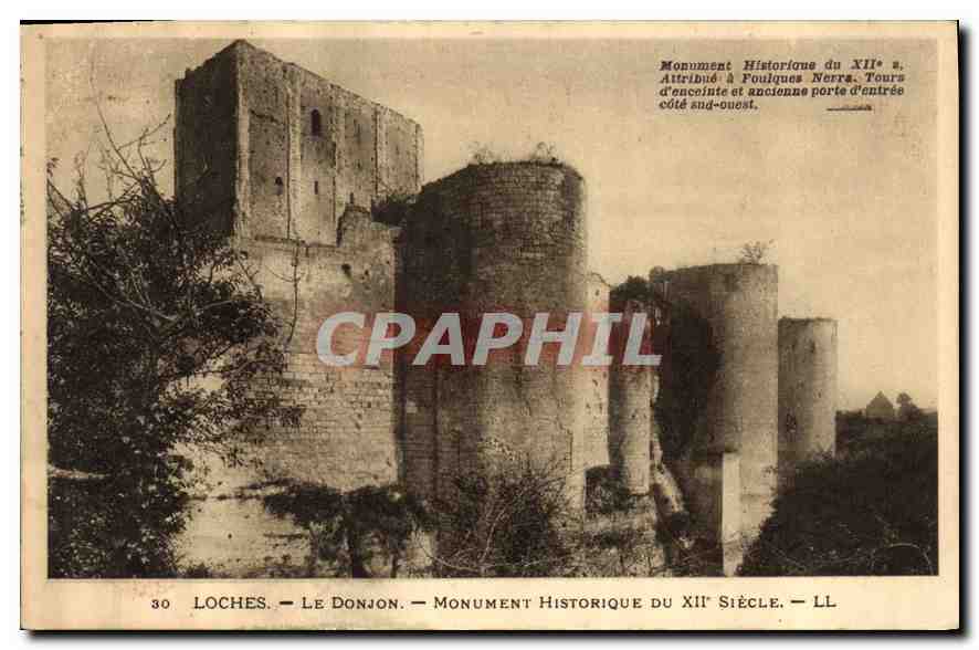 CPA Loches le Donjon Monument historique du XII siecle 
