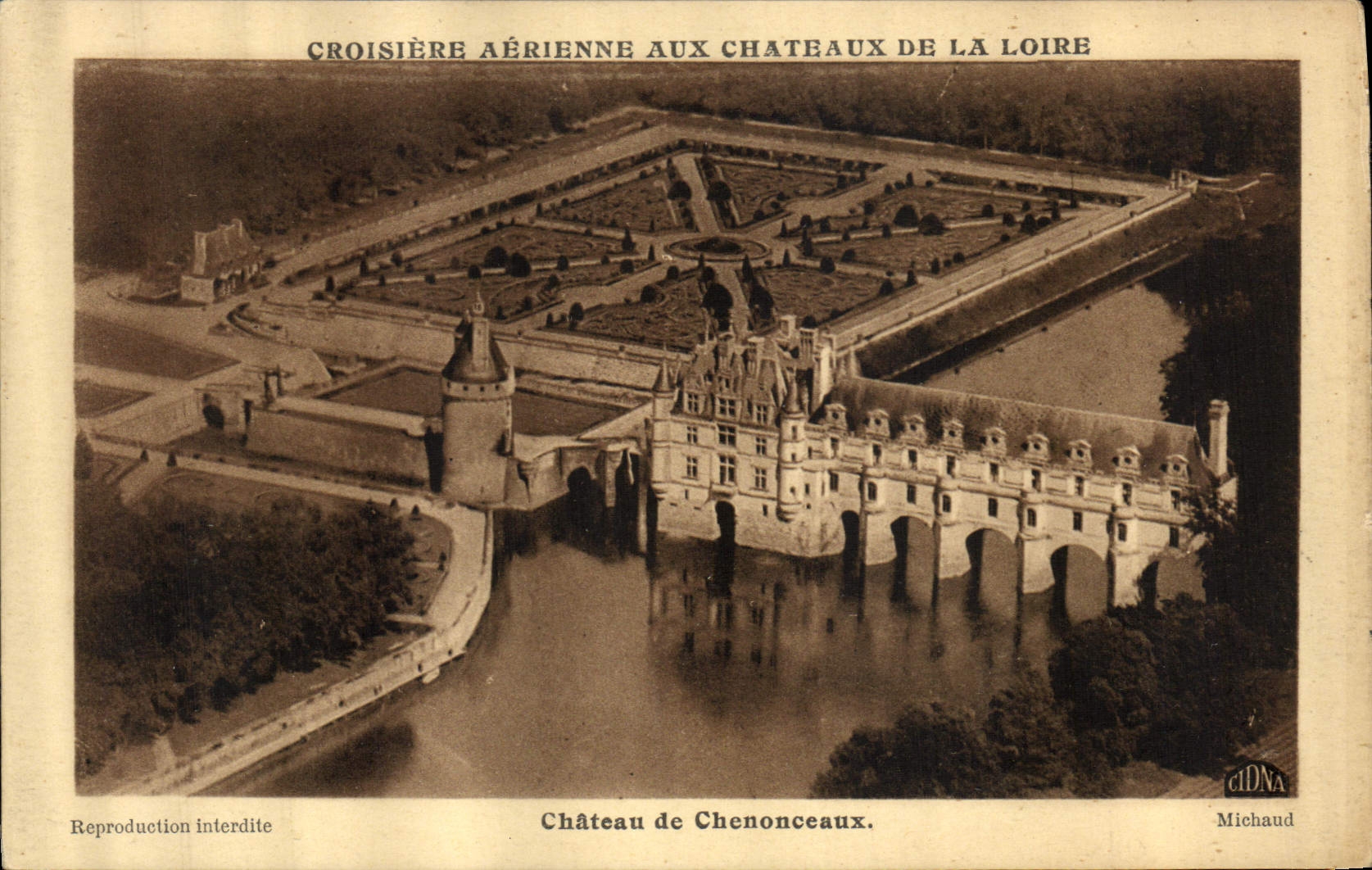 CPA Croisiere Aerienne aux chateaux de la Loire Chateau de Chenonceaux 