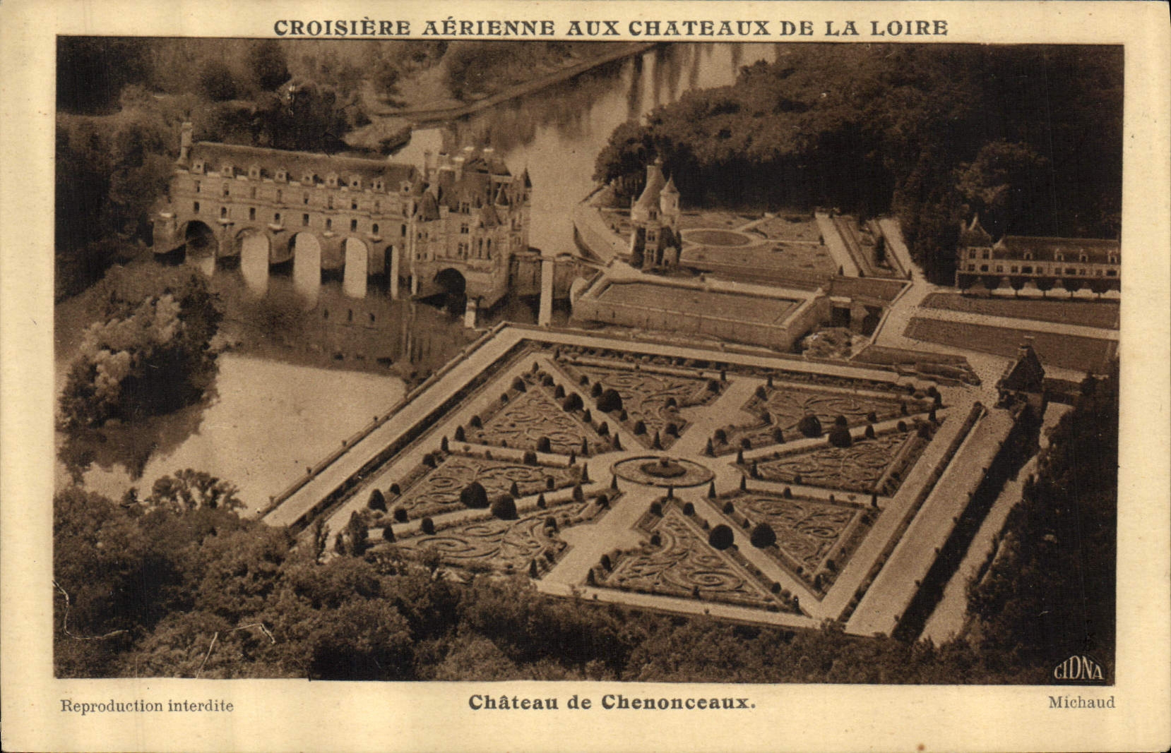 CPA Croisiere Aerienne aux chateaux de la Loire Chateau de Chenonceaux 