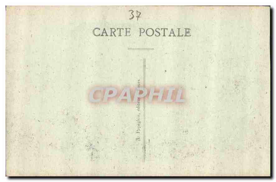 CPA Tours I et L l'Ancien hotel de Ville et le Square Rabelais — Rückseite