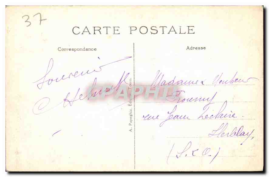 CPA Chinon I et L le Chateau XIII et XV S le Donjon du Logis royal et la Vienne  — Rückseite