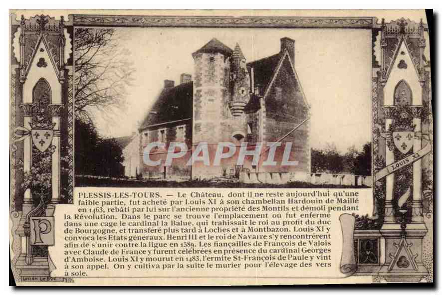 CPA Plessis les Tours le Chateau dont il ne rest auhourd'hui qu'une faible partie 