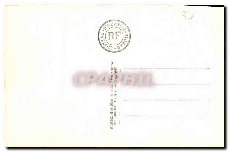 CPA Azay le Rideau Portail de Gabrielle d'Estrees  — Rückseite