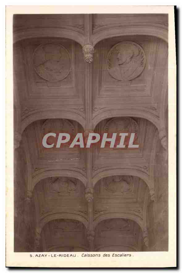 CPA Azay le Rideau Caissons des Escaliers 