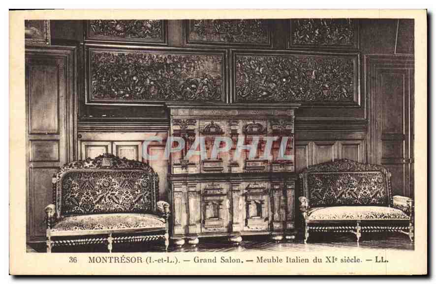 CPA Montresor I et L grand Salon Meuble Italien du XI siecle 