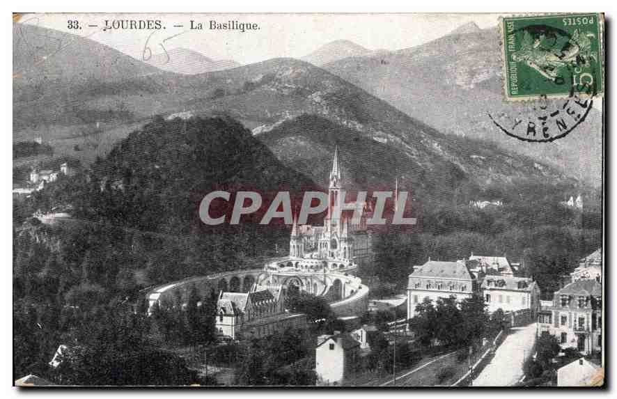 CPA Lourdes la Basilique 