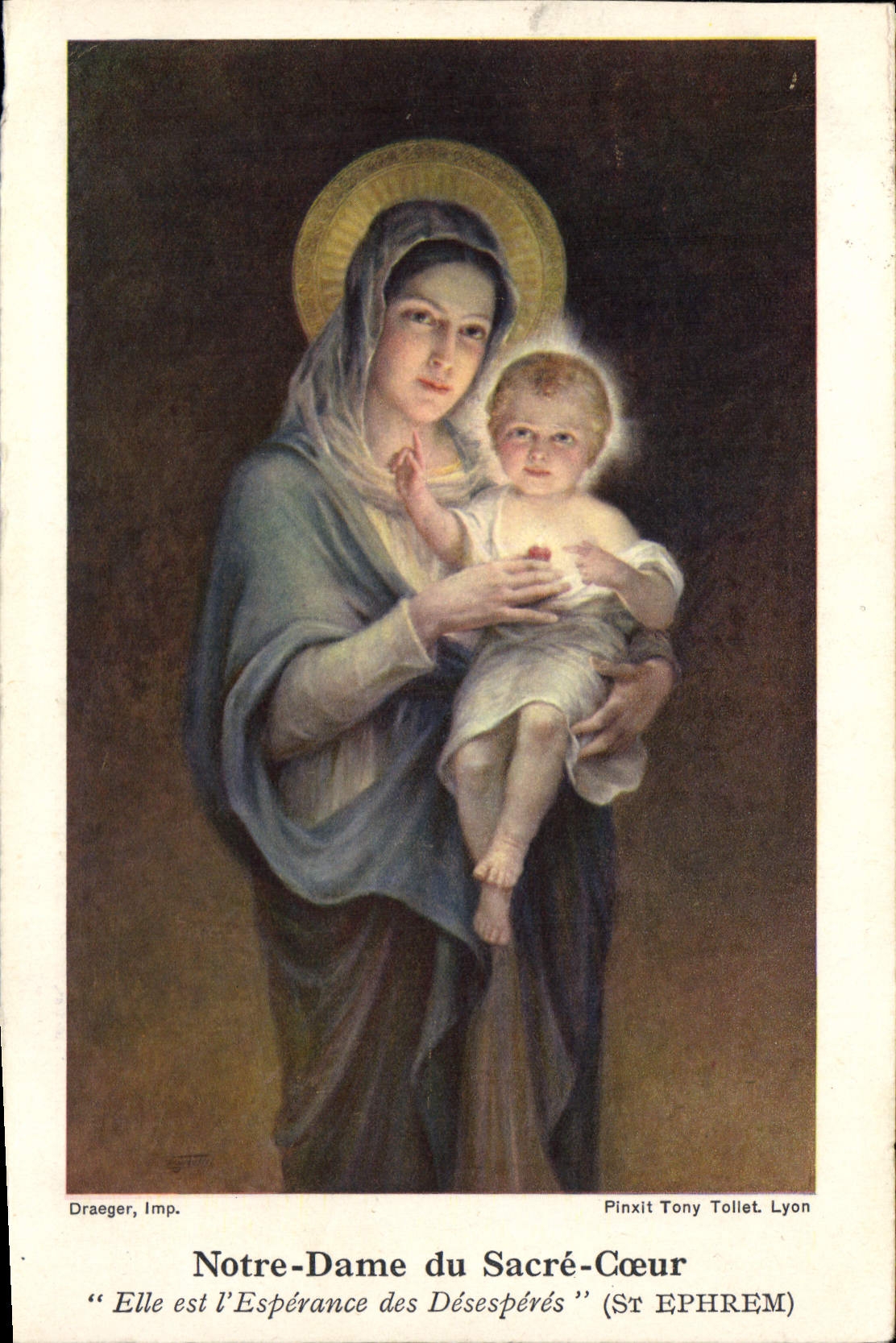 CPA Notre Dame du Sacre Coeur Elle est l'Esperance des Desesperes St Ephrem 