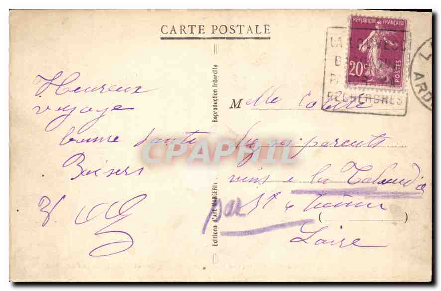 CPA Louvesc Ardeche Quartier de l'eglise et Montee de la Fontaine  — Verso
