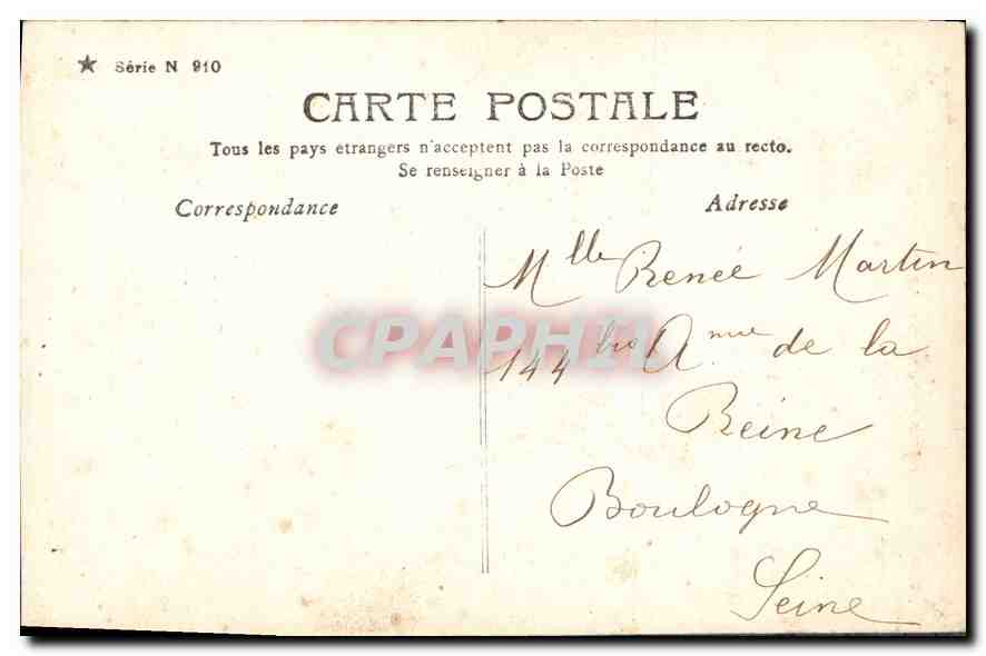 Träume der Liebe — Stebbing Paris — Serie Nr. 910 — Rückseite