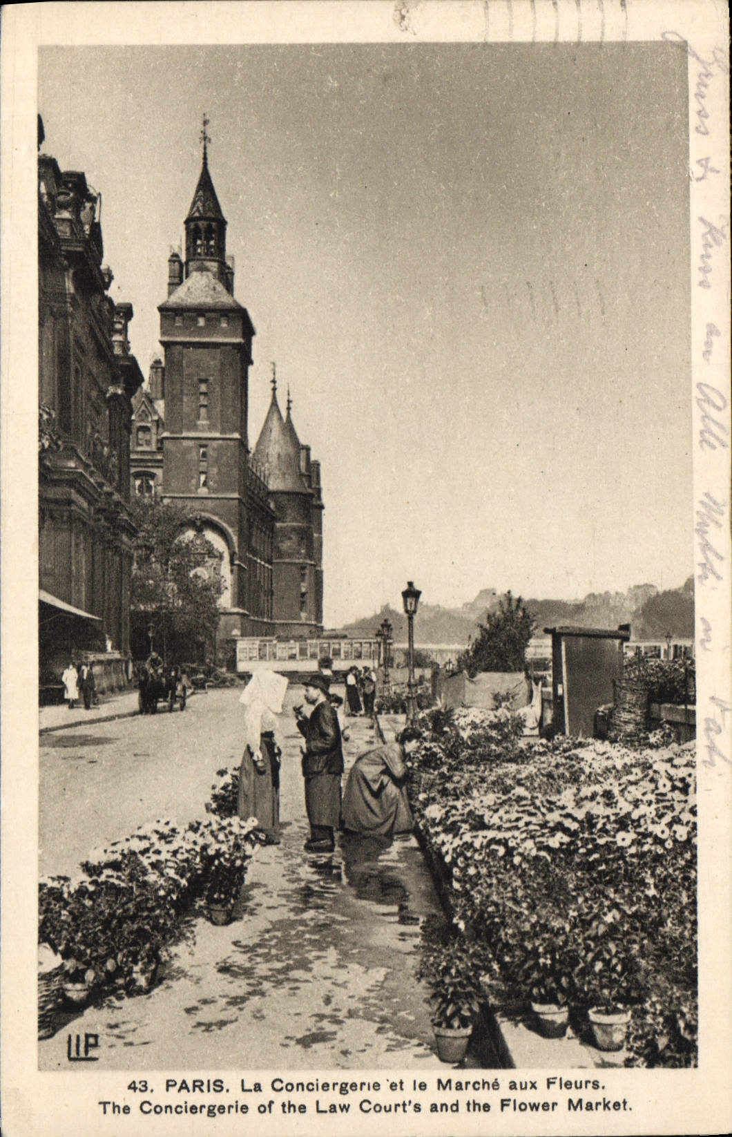 CPA Paris la Conciergerie et le Marche aux Fleurs 