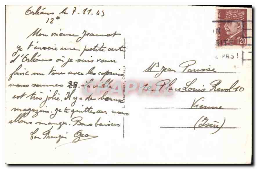 CPA Orleans Tombeau de Mgr Dupanloup dans la Cathedrale  — Verso