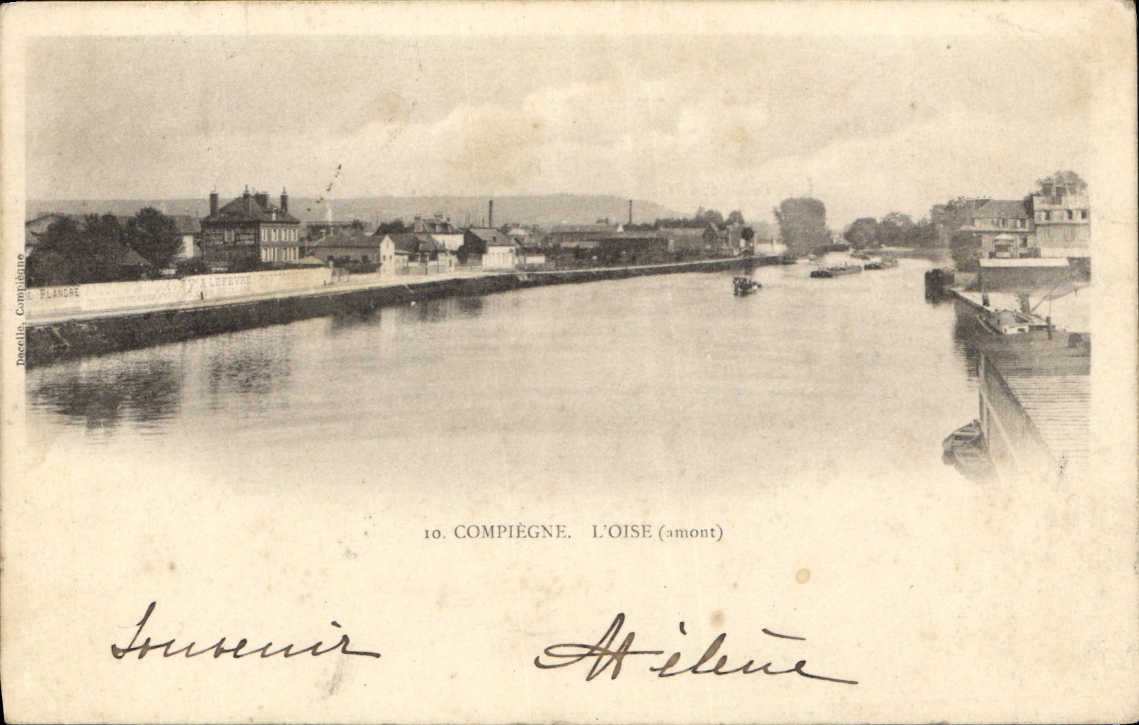 Compiègne — Vue de la Loire (amont) — Éditeur Plancard, n°10 - Anverso