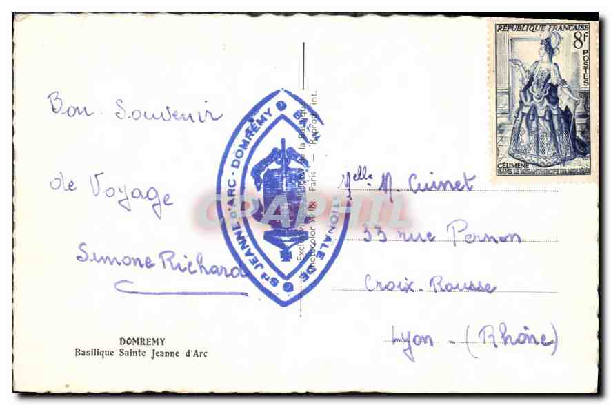CPA Domremy Basilique Sainte Jeanne D'Arc  — Rückseite
