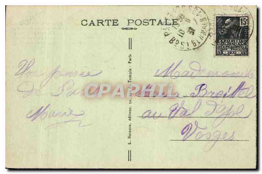 CPA Paris Place de la Concorde  — Rückseite