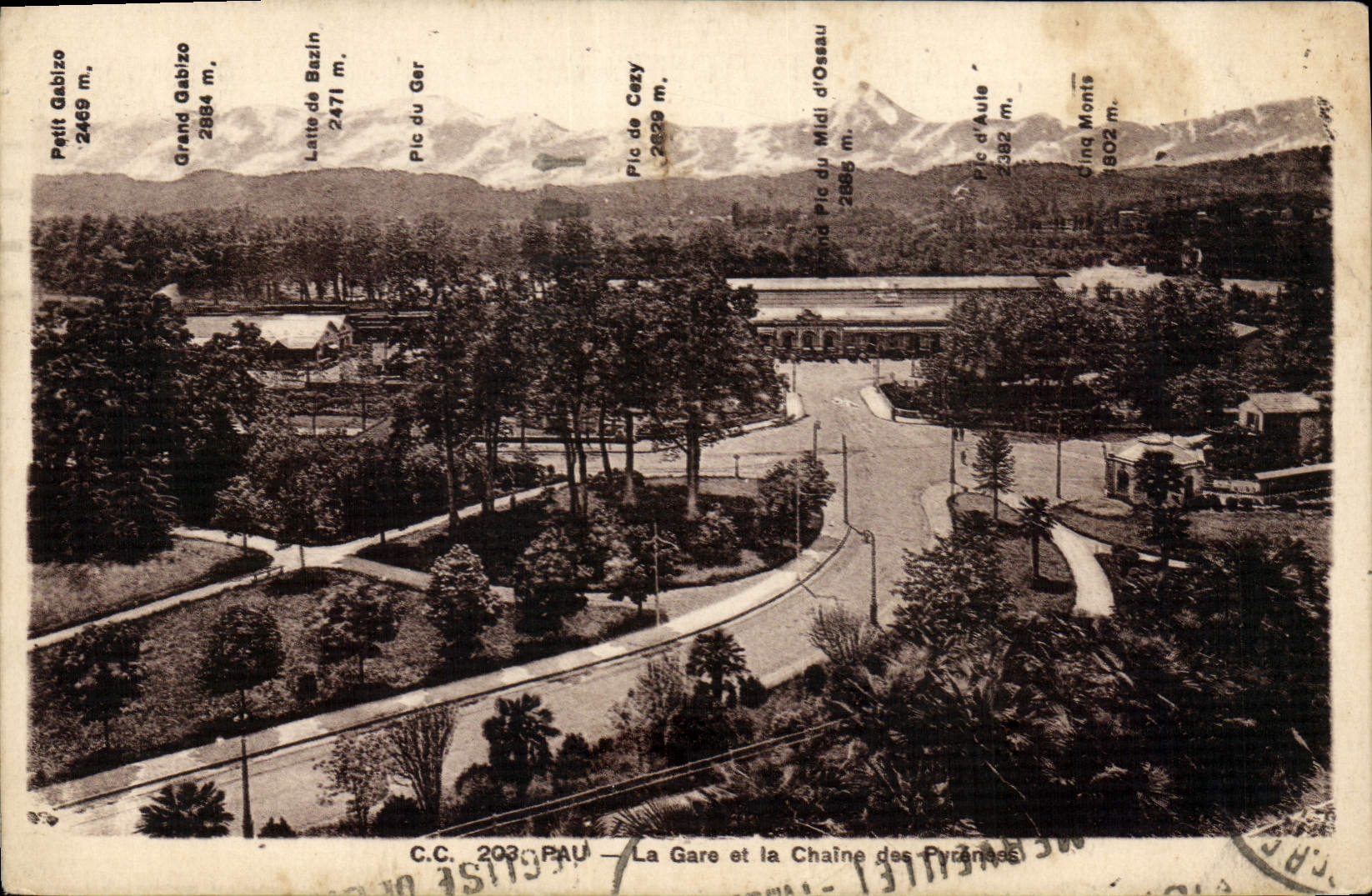 La Gare et la Chaîne des Pyrénées — Pau — C.C. 203