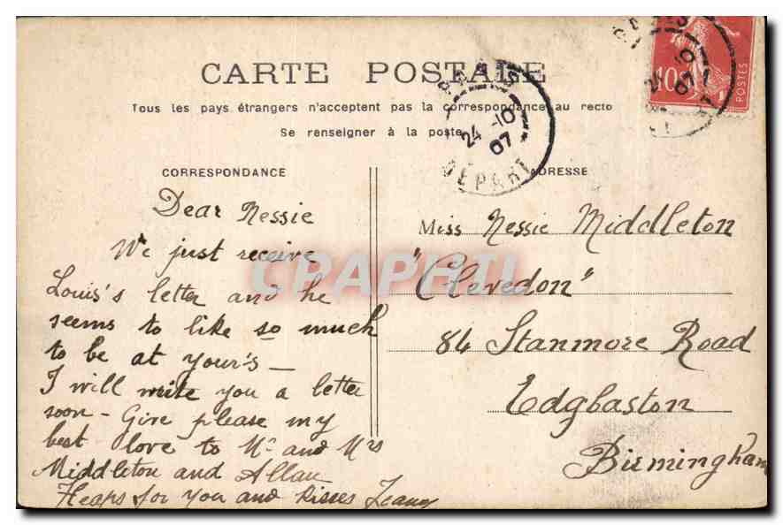 CPA Paris le Grand Palais  — Rückseite