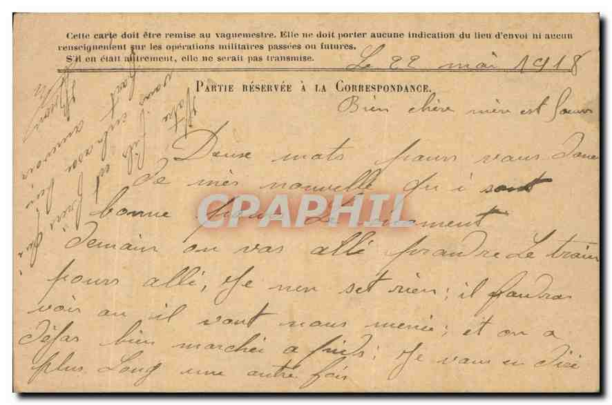 Carte en Franchise Militaire Bron Morzine — Rückseite