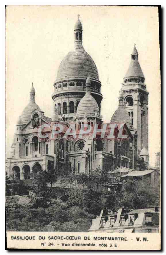 CPA Basilique du Sacre Coeur de Montmartre Vue d'Ensemble 