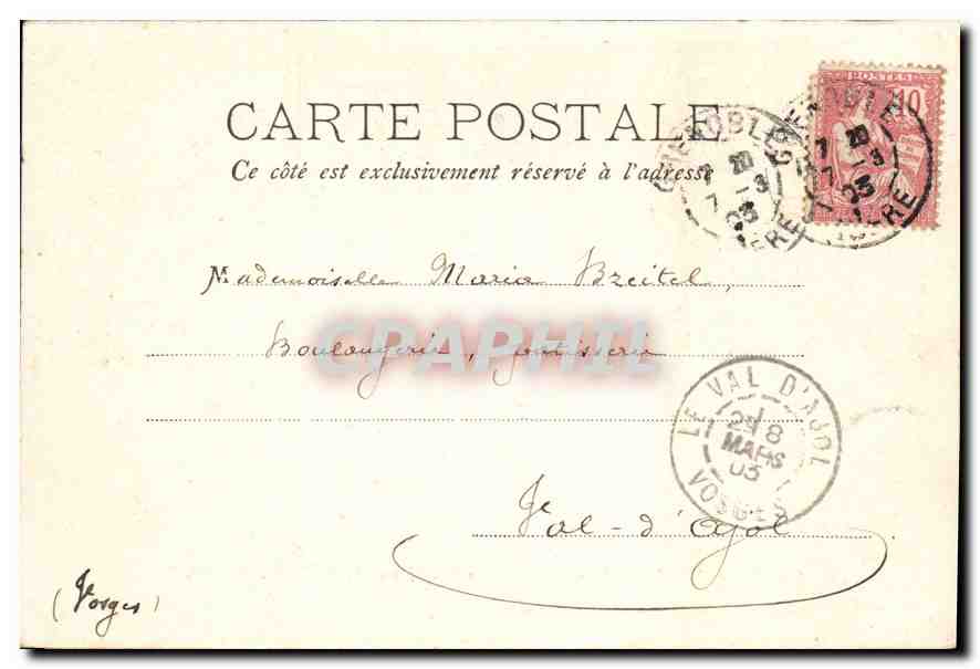 Grenoble — Vue Générale et le Massif de Taillefer au loin l'Obiou — Papeterie des Alpes Eug. Robert, Grenoble — Verso