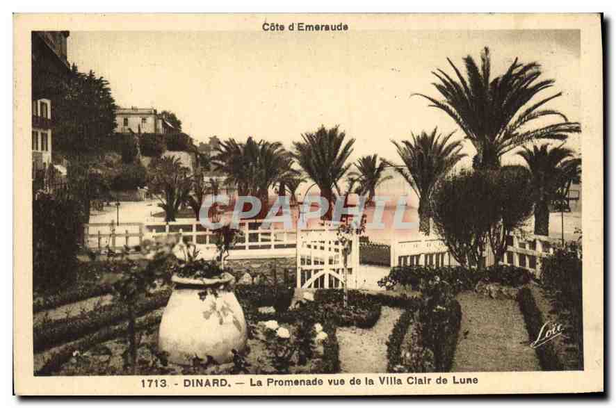 CPA Cote d'Emeraude Dinard La Promenade vue de la Villa Clair de Lune 