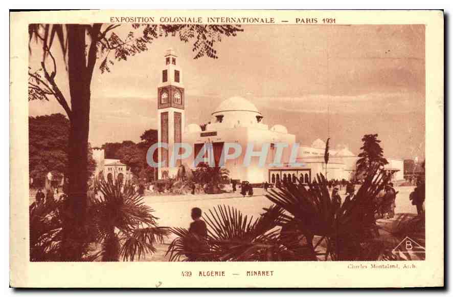 CPA Exposition coloniale internationale Paris 1931 Algerie Minaret 