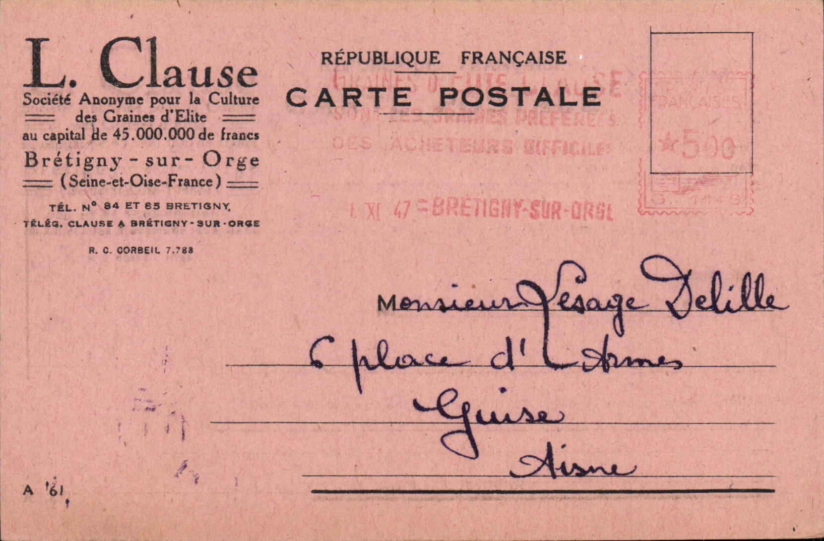 Carte de Franchise Militaire Delille Guise