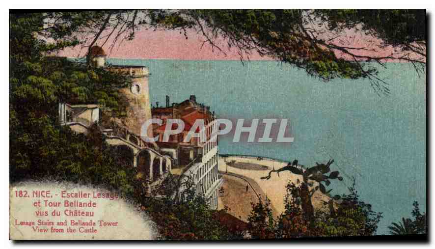 CPA Nice Escaller Lesage et Tour Bellande vus du Chateau 