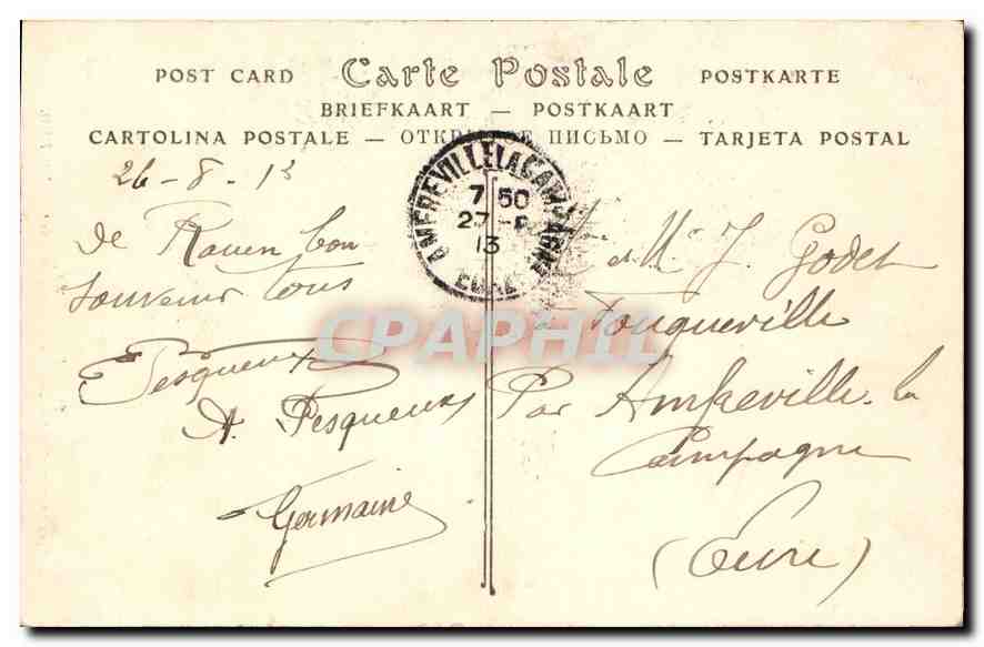 CPA Domremy La France remellant a Jeanne D'Arc son Epee  — Verso