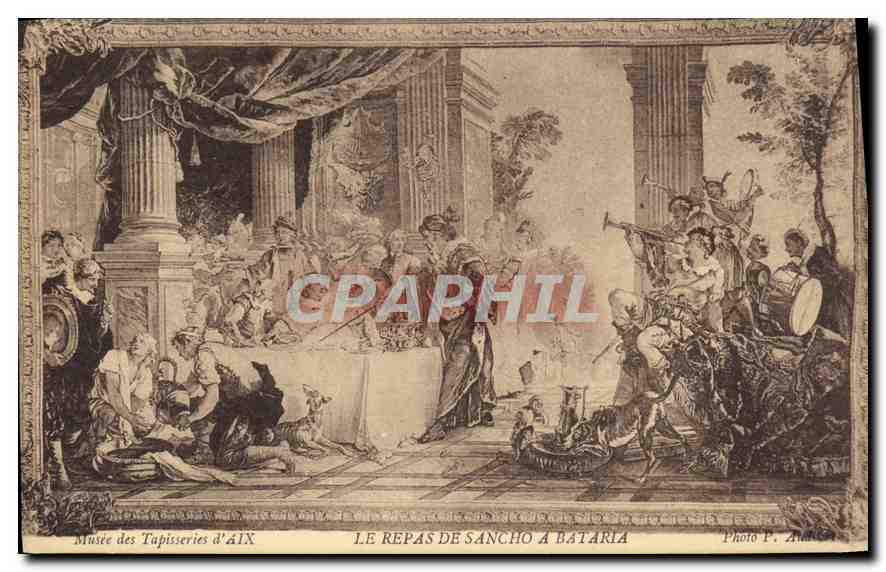 CPA Musee des Tapisseries d'Aix Le repas de Sancho a Bataria 