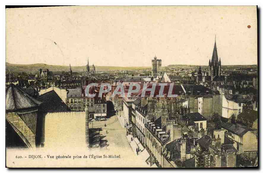CPA Dijon Vue generale prise de L'Eglise St Michel 