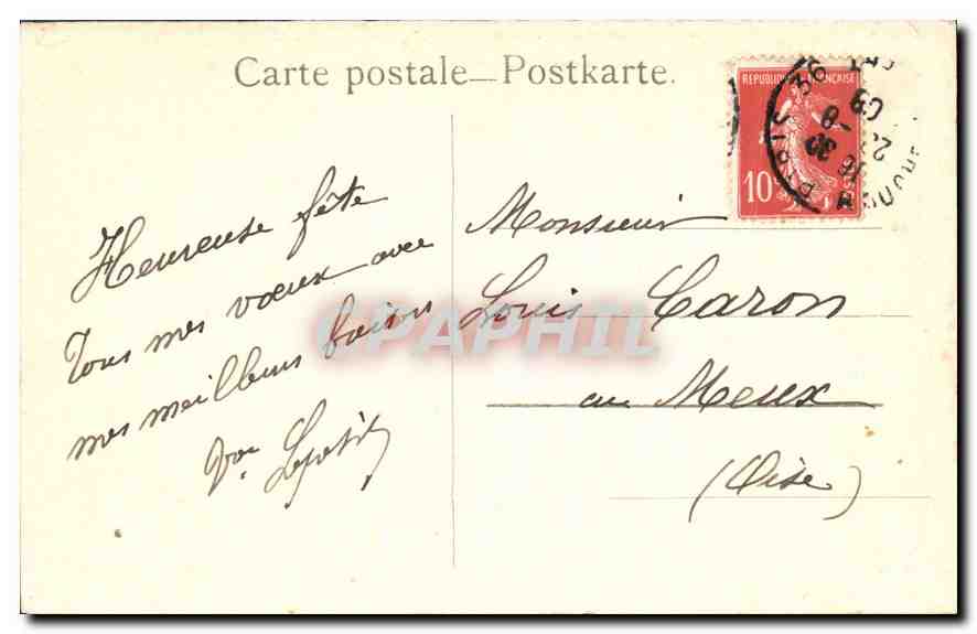 CPA Rentree des troupeaux — Verso