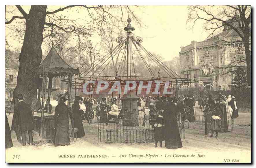 Auf den Champs-Elysées: Die Holzpferde — ND Phot, n° 715