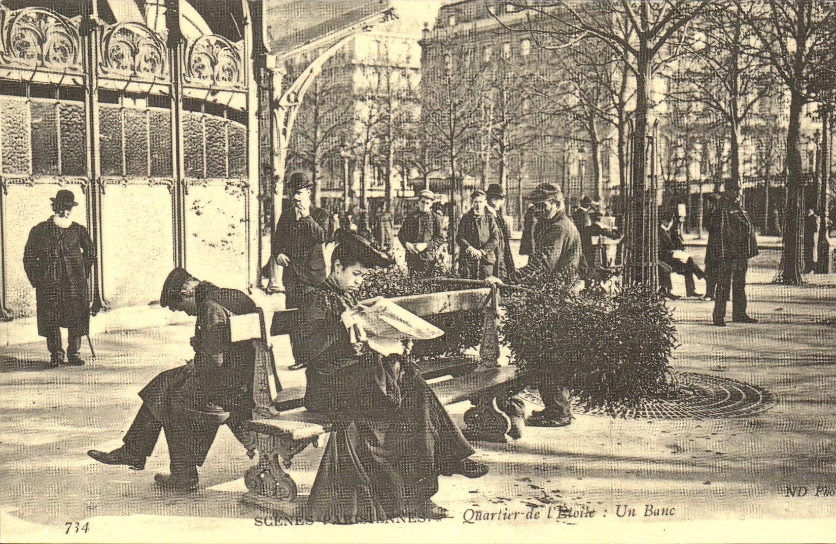 REPRO Scenes parisiennes Quartier de l'Etoile Un Banc 