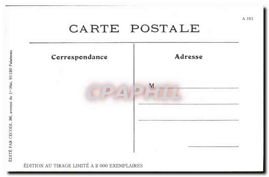 REPRO Scenes parisiennes Quartier de l'Etoile Un Banc  — Rückseite