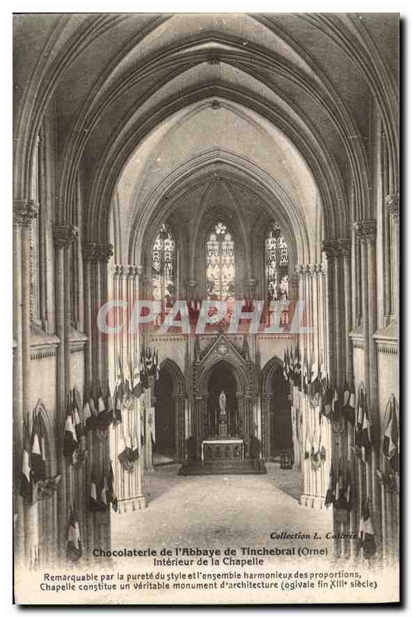 CPA Chocolaterie de l'Abbaye de Tinchebral Orne Interieur de la Chapelle 