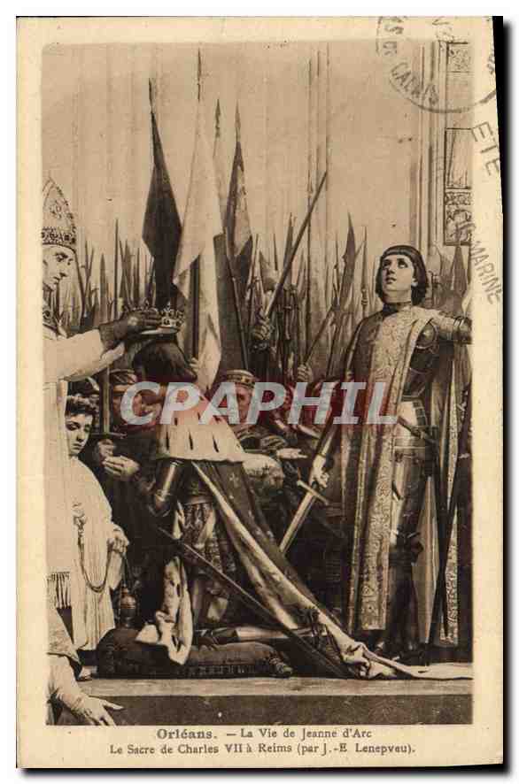 CPA Orleans La Vie de Jeanne D'Arc Le Sacre de Charles VII a Reims 