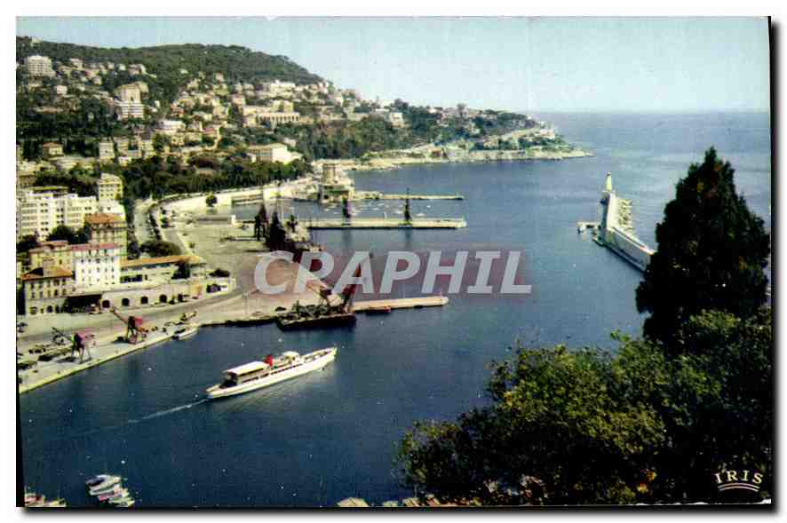 CPA La Cote d'Azur Nice L'Entree du Port et le Mont boron 