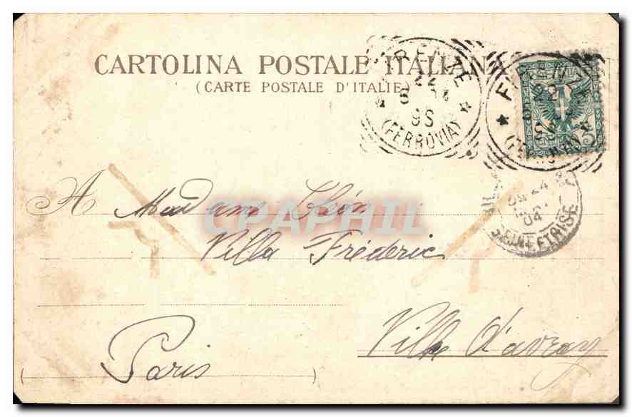CPA Firenze Palazzo Pitti e Giardino Boboli  — Rückseite