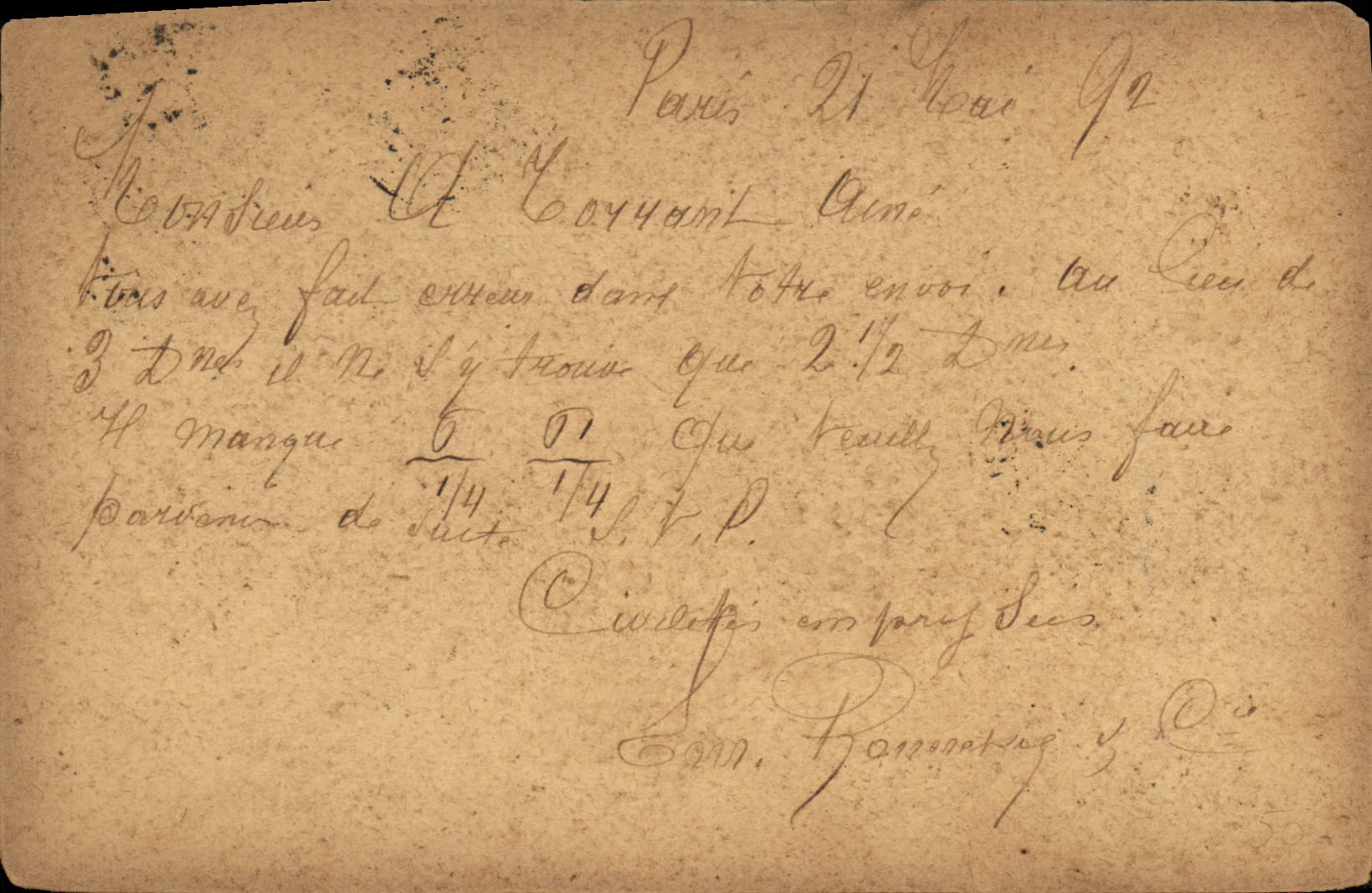 Entier Postal Sage 10c Tonnant Grenoble Bonnevie Rue du Louvre Paris