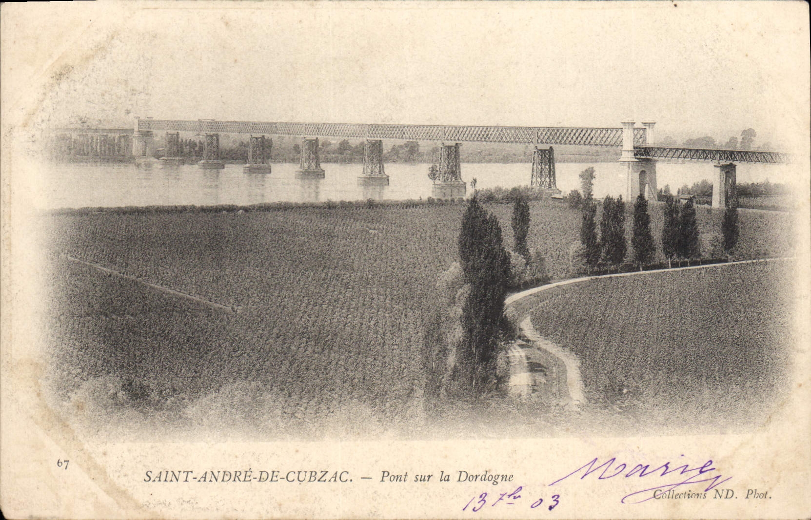 CPA Saint Andre de Cubzac Pont sur la Dordogne 