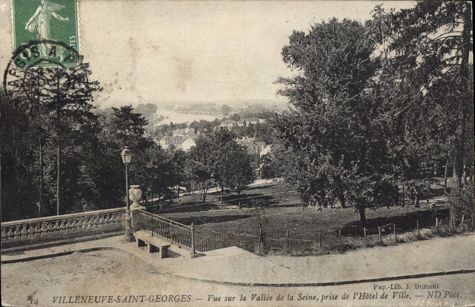 Villeneuve-Saint-Georges — Ansicht der Seine-Tal, aufgenommen vom Rathaus — Pap-Lib. J. Dumont
