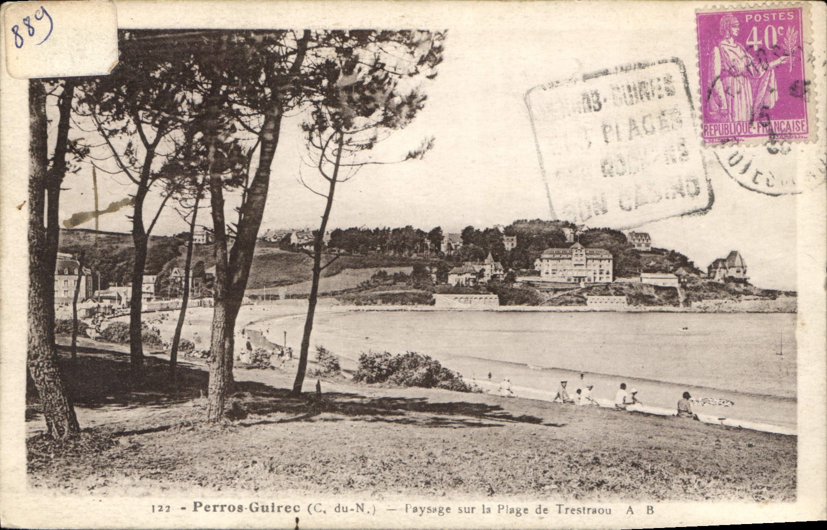 Perros-Guirec (C. du-N.) — Paysage sur la Plage de Trestraou — Phototypie Bruyn