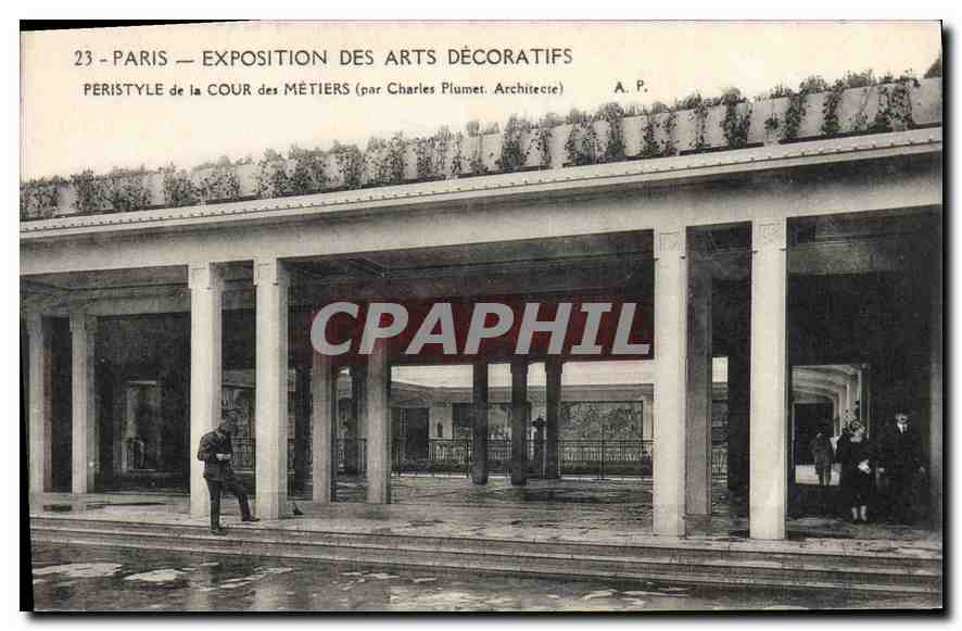 Paris — Exposition des Arts Décoratifs — Peristyle de la Cour des Métiers (par Charles Plumet, Architecte)